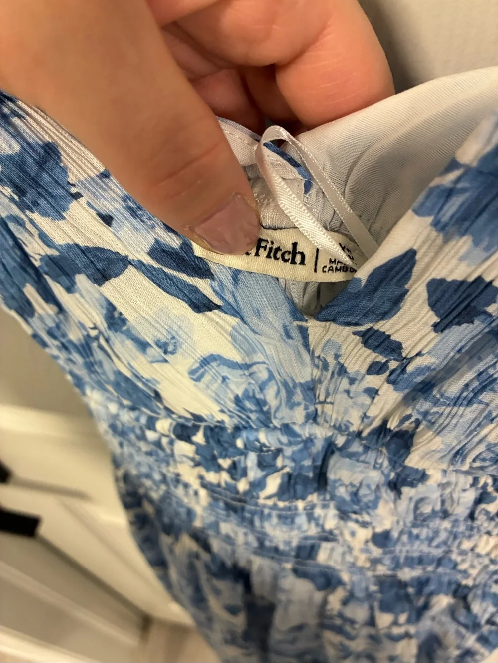 Abercrombie & Fitch Blue and White Floral Maxi Dress